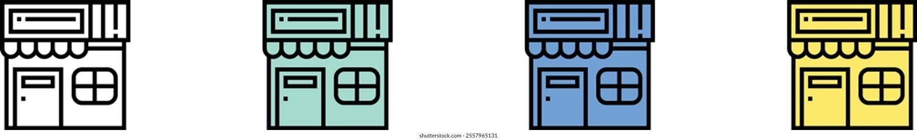 tattoo machine icon. Outline, Green, Blue and Yellow Style Design Isolated On White Background