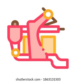 Tattoo Machine Icon Vector. Umrissschild für die Tattoo-Maschine. Farbisolierte Farbwiedergabe-Symbol-Illustration