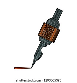 Tattoo machine isolated scribble