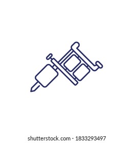 tattoo machine line icon on white