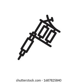 icono de línea de máquina tatuada, ilustración vectorial