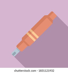 Icono de la aguja de la máquina del tatuaje. Ilustración plana del icono del vector de aguja de la máquina de tatuajes para el diseño web