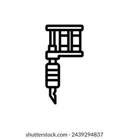 Tattoo Machine Outline Icon Vector Illustration