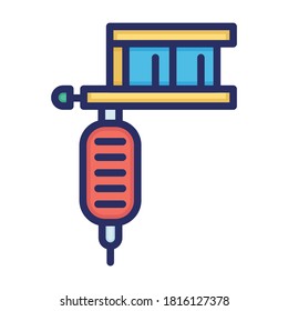 
Tattoo machine, tattoo, machine, pneumatic fully editable vector icon
