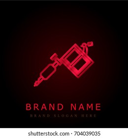 Tattoo Machine red chromium metallic logo