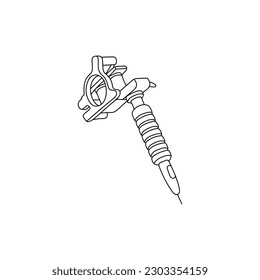 Logotipo sencillo de la línea Tattoo Machine Tool