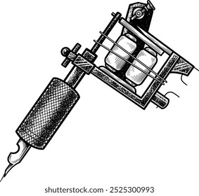 ilustração desenhada à mão do vetor da máquina da tatuagem