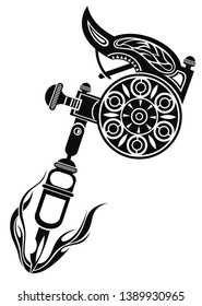 Tattoo machine. Vector illustration on white background