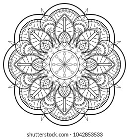 Tattoo mandala garphic vector indian ornament on white background