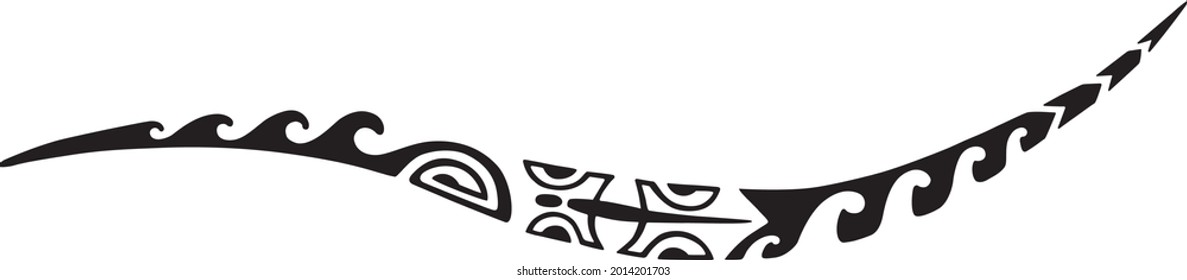 Tattoo Maori design. Ethnic decorative oriental ornament. Art tribal tattoo. Vector sketch of a tattoo Maori.