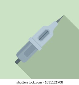 Tattoo moderne Nadelsymbol. Flache Illustration der tätowierten Nadel, Vektorsymbol für Webdesign