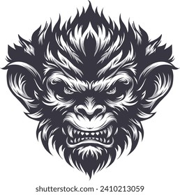 Tattoo monkey, Monkey Illustration for Stylish Tattoo and T-Shirt Designs logo