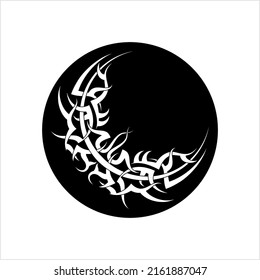 Tattoo Moon, Moon Vector Art Illustration