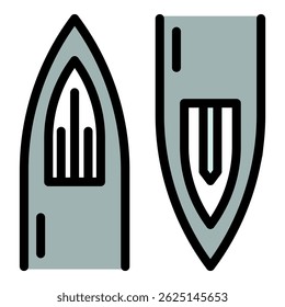 Tattoo needle icon. Outline tattoo needle vector icon color flat isolated