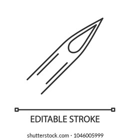 Tattoo Needle Tip Linear Icon. Thin Line Illustration. Contour Symbol. Vector Isolated Outline Drawing. Editable Stroke