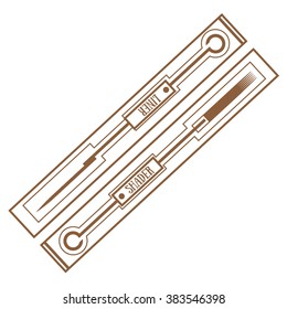 Tattoo Needles. Tattoo Accessory. Outline drawing.