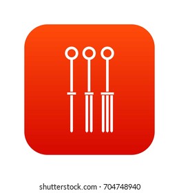 Tattoo needles icon digital red for any design isolated on white vector illustration