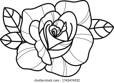 tattoo old school art work rose flash 