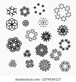 tattoo old tribal set icons,vector