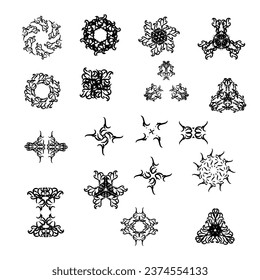 tattoo old tribal set icons,vector