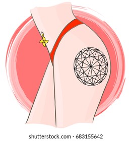 Tattoo on hips and piercing tummy