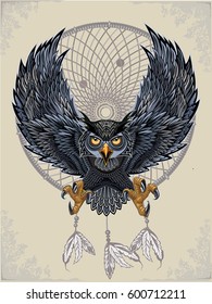 Tattoo owl and Dreamcatcher