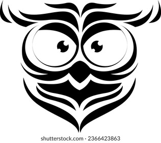 Tattoo of an owl, illustration, vector on a white background.