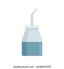 Icono de la botella de pintura de tatuaje. Ilustración plana del icono vectorial de la botella de tatuaje aislado en fondo blanco