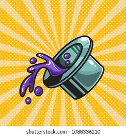Tattoo paint, tattoo ink. Vector illustration in pop art style 