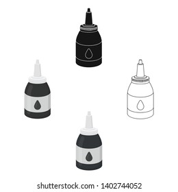 Tattoo paint tube icon cartoon,black. Single tattoo icon from the big studio cartoon,black.