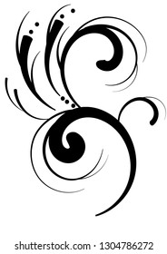 tattoo pattern, emblem background, spiral curls vector