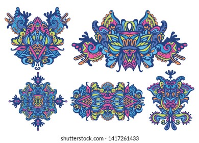 Tattoo pattern. Ethnic style doodle vector tribal design element. background with Henna paisley mehndi doodles design element