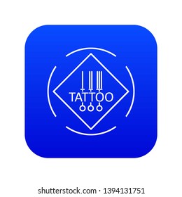 Tattoo pictogram icon blue vector isolated on white background