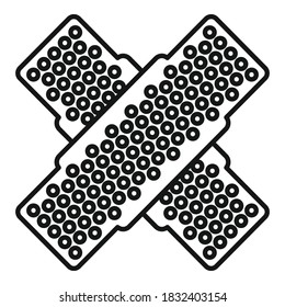 Icono de yeso de tatuaje. Icono del vector del trazador de trazos de esquema para el diseño web aislado en fondo blanco