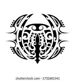 Tattoo in Polynesian style. Polynesia pattern. Good for tattoos, prints and t-shirts. Isolated. Vector.