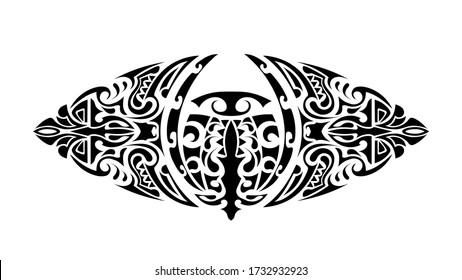 Tattoo in Polynesian style. Polynesia pattern. Good for tattoos, prints and t-shirts. Isolated. Vector.