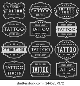 Tattoo Premium Quality Stamp. Frames. Grunge Design. Icon Art Vector. Old Style Frames.