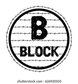 tattoo prison vector black. block B