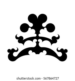 The tattoo project with sharp edges in black color