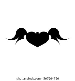 The tattoo project with sharp edges in black color