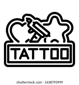 Tattoo public stand icon. Outline tattoo public stand vector icon for web design isolated on white background