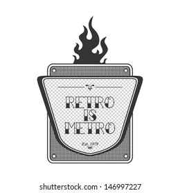 tattoo retro fire label