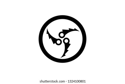 TATTOO RING OF THE COAT OF ARMS  BLACK ON THE WHITE BACKGROUND
