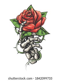 Tattoo Rose flower in
