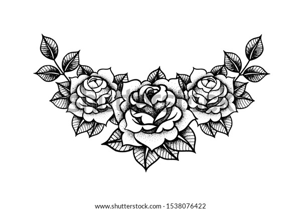 Download Tattoo Roses Flower Tattoo Mystic Symbol Stock Vector ...