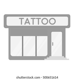 Tattoo salon building parlor icon monochrome. Single tattoo icon from the big studio monochrome.