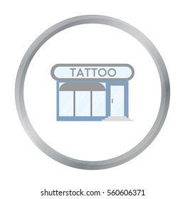 Tattoo salon building parlor icon cartoon. Single tattoo icon from the big studio cartoon.