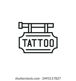 Tattoo salon front icon. Simple tattoo salon front icon for social media, app, and web design. Vector illustration.