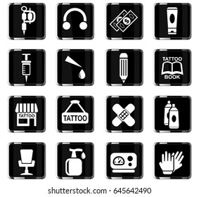 tattoo salon web icons for user interface design