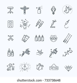 tattoo salon web icons for user interface design